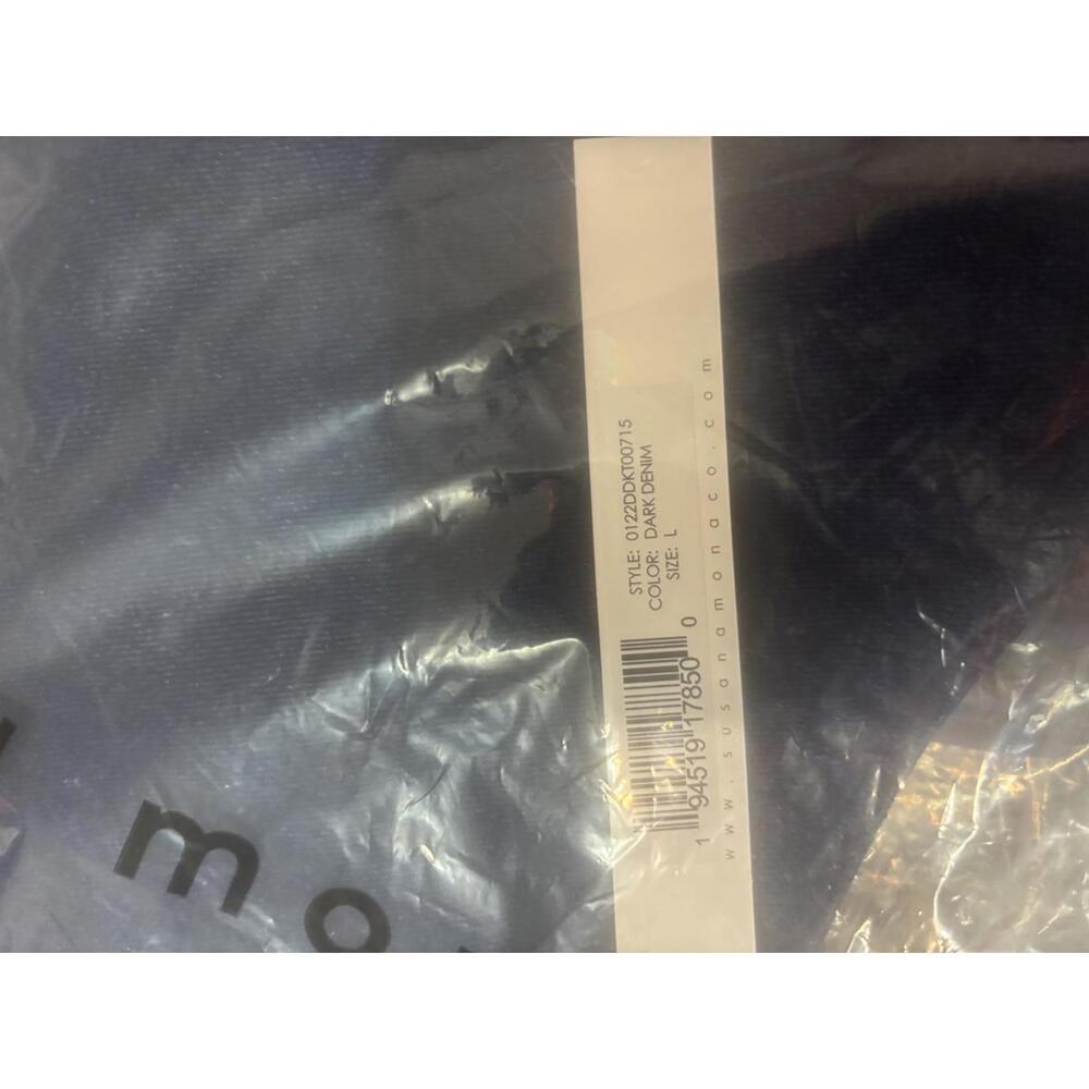 Stylish Susana Monaco Dark Denim Crop Top - Navy Blue Large - Picture 6 of 6
